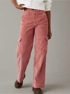 American Eagle Outfitters Dusty Rose Cargo Jumpsuit